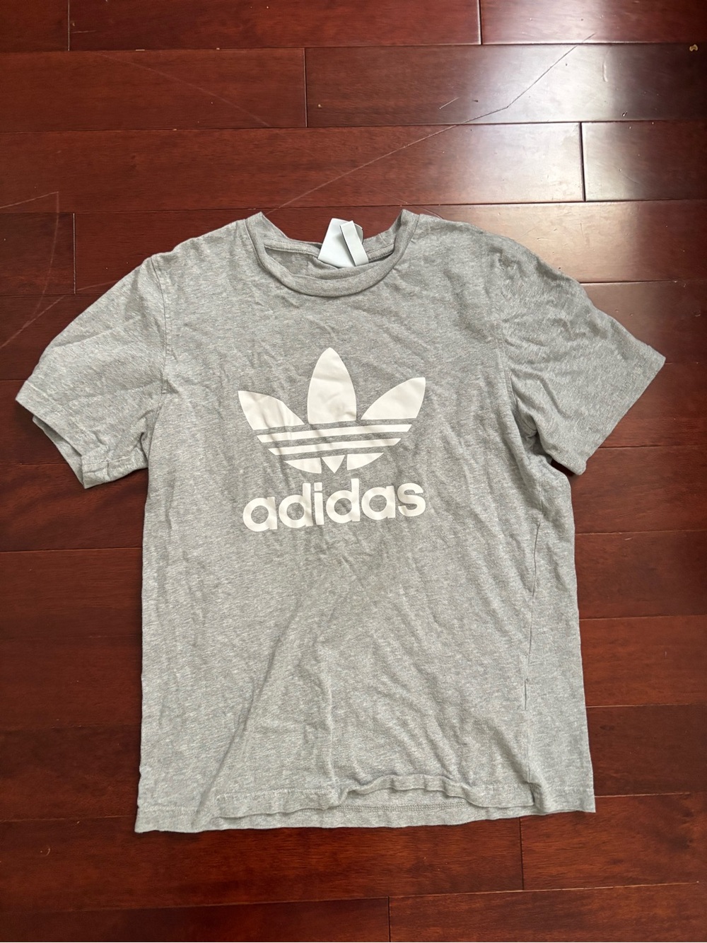 adidas Gray Tee with White Trefoil Logo